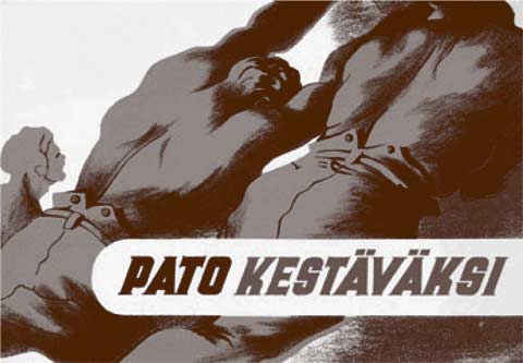 Pato kestvksi -esitteen SAK julkaisi v. 1946, kun jsenille piti perustella jsenmaksujen korottamisen vlttmttmyytt. (Ay-arkisto)
